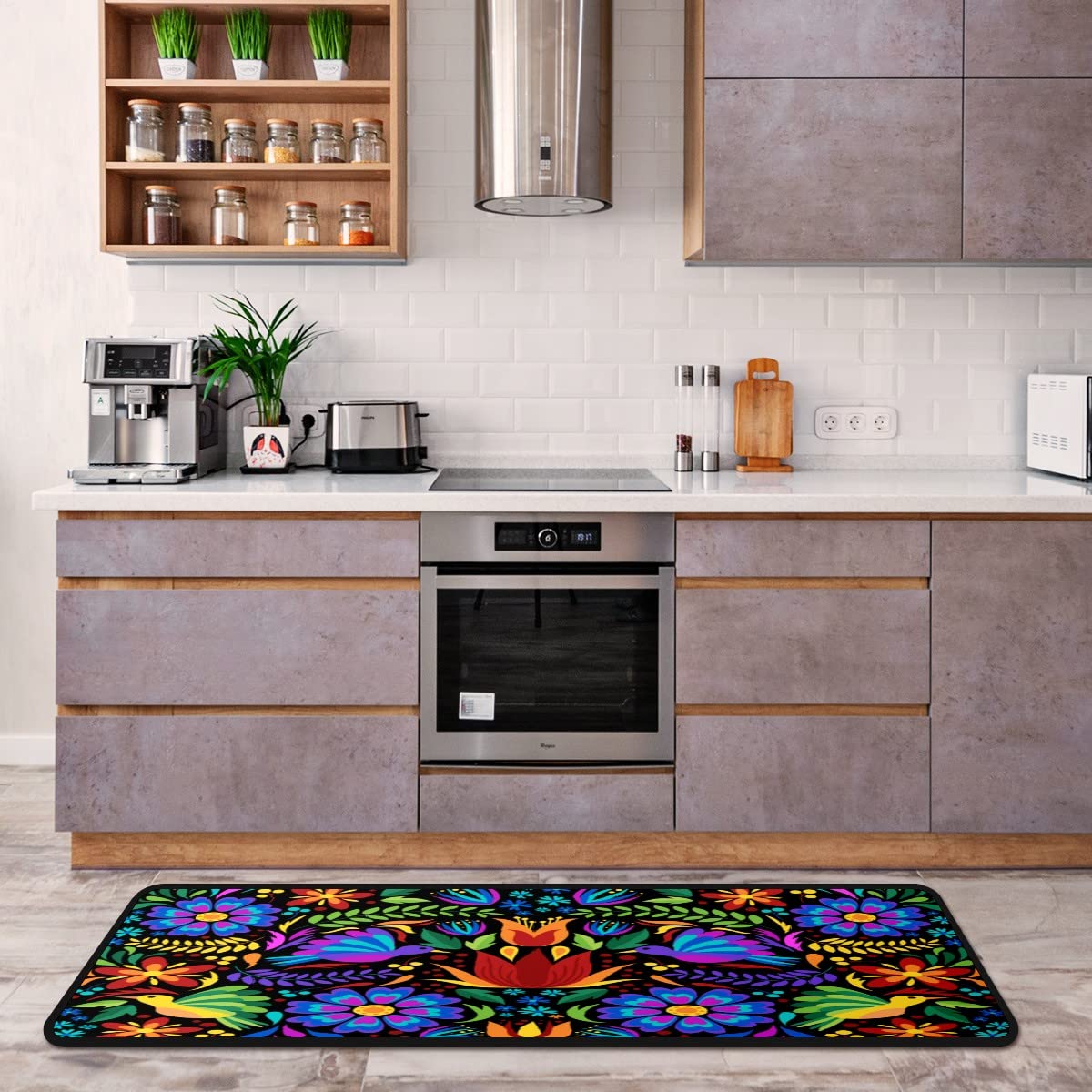 Amazon.com: GISPOG Floral Mexican Birds Kitchen Rugs Indoor